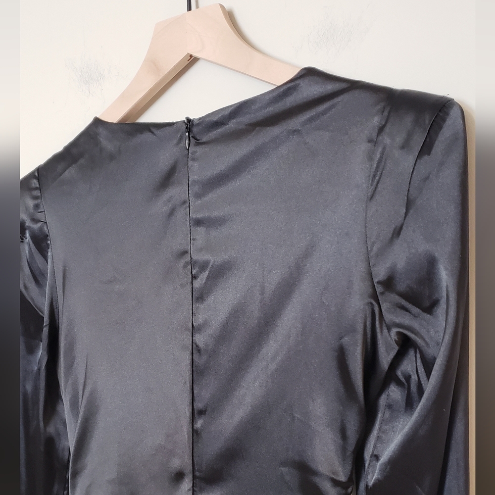 Lulus Black Satin Dress Size S - Picture 7 of 7